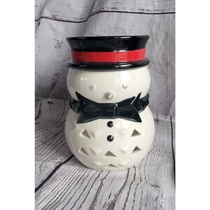 Yankee Candle Jackson Frost Candle Holder Snowman 8" Top Hat Bow Tie 1528857